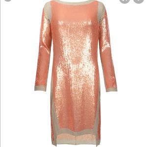 All Saints Prey Long Sleeve Dress NWT US 4 Coral